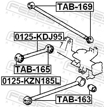 FEBEST Arm Bushes Rear Axle Upper TAB-165 Suspension Bushes,Wishbone Bushes TOYOTA,LAND CRUISER 90 (_J9_),HILUX VI Pick-up (_N1_)