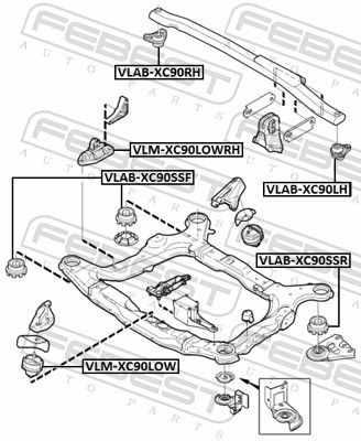 FEBEST Axle Bushes Right VLAB-XC90RH Hub Carrier Bush VOLVO,V70 II (285),XC90 I (275),V70 III (135),S60 I (384),V70 I (875, 876)