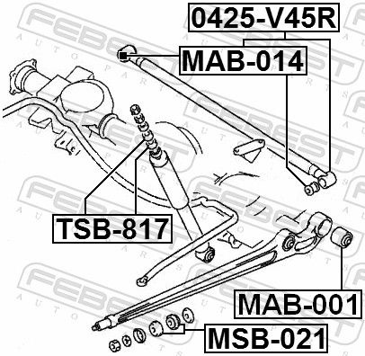 FEBEST Arm Bushes Front MSB-021 Suspension Bushes,Wishbone Bushes MITSUBISHI,PAJERO II (V3_W, V2_W, V4_W),PAJERO CLASSIC (V2_W)