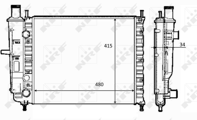 Nrf Kylare Motorkylning Fiat 59123 Storlek 2