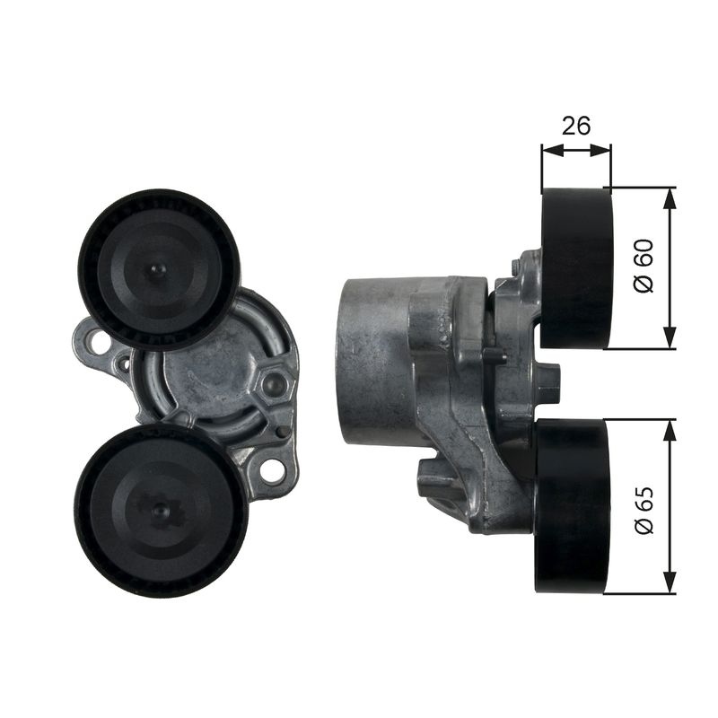 Tensioner Pulley, v-ribbed belt DriveAlign® T39199 Gates | Winparts.ie ...