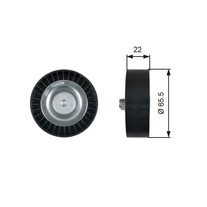 GATES Idler Pulley PowerGrip™ T36458 Guide Pulley,Deflection Pulley HYUNDAI,KIA,ix35 (LM, EL, ELH),Tucson (TL, TLE),i30 (FD),i10 (PA),i40 CW (VF)