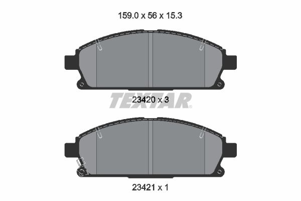 Textar Bromsbelaggssats Skivbroms 2342006 Infiniti 2342006 Storlek 2