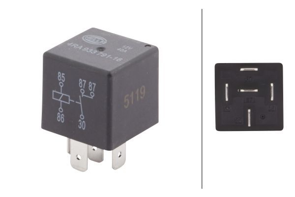 HELLA Relay, main current MERCEDES-BENZ,FIAT,KIA 4RA 933 791-161 1243207,61311243207,82003697 X830250011000,04013007,313320134,4339372,7612321,U31899