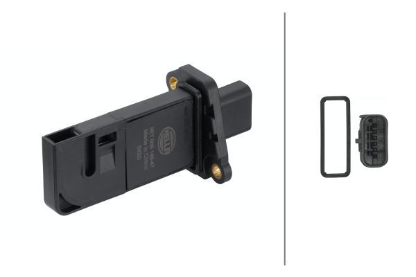 HELLA Mass air flow sensor 8ET 009 149-471 Air mass sensor,MAF sensor FORD,PEUGEOT,CITROËN,Fiesta Mk6 Schrägheck (JA8, JR8),MONDEO IV Turnier (BA7)