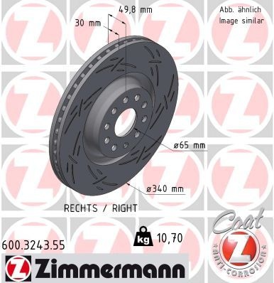 Brake Disc BLACK Z 600.3243.55 Zimmermann