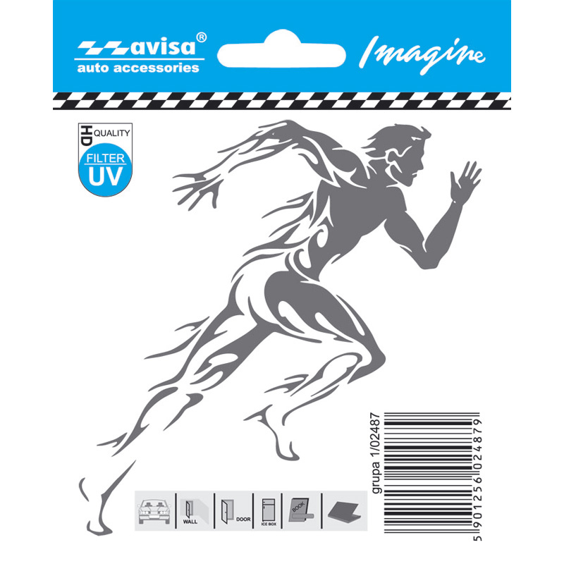 Car Tattoo Sticker Runner man - 9.7x9.9cm