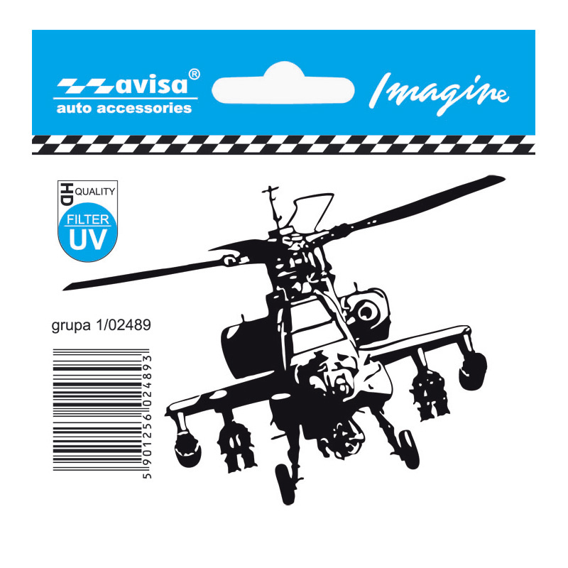 Car Tattoo Sticker Helicopter - 9.6x7cm