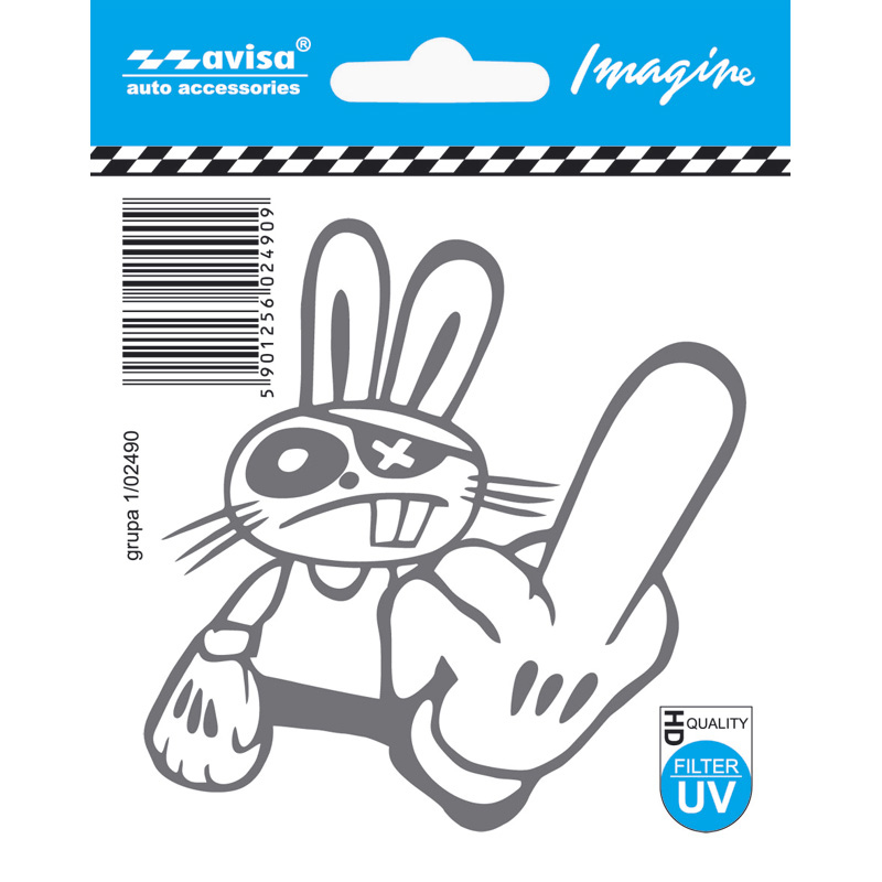 Car Tattoo Sticker Rabbit - 8.4x8.6 cm