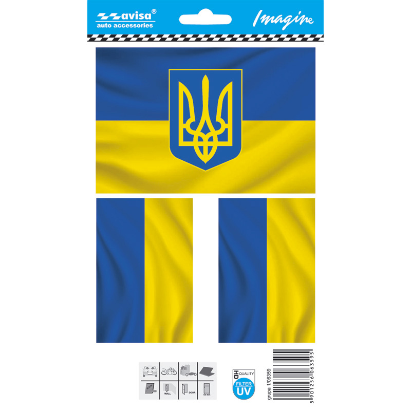 Car Tattoo Sticker Ukraine/ flags - 12.7x8.5cm