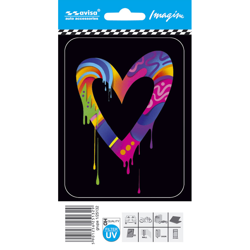 Car Tattoo Sticker Heart - 8.7x11.6cm