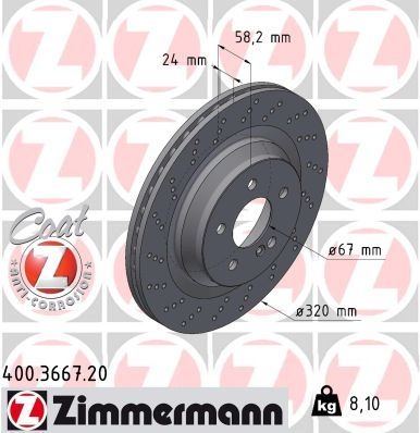 Brake Disc COAT Z 400.3667.20 Zimmermann