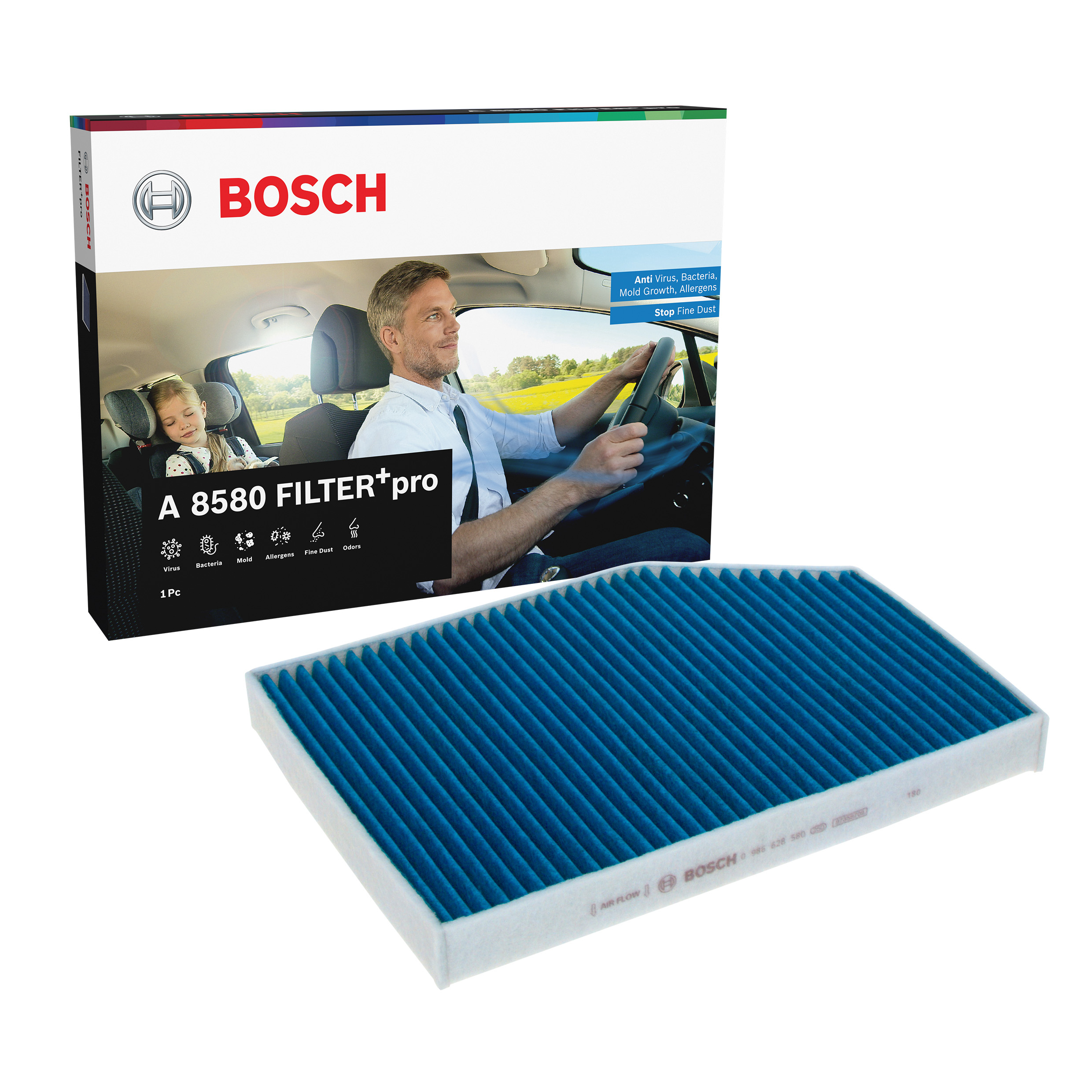 BOSCH Pollen filter FILTER+pro with fungicidal effect 0 986 628 580 Filter, interior air,Cabin filter BMW,3 Touring (G21),X3 (G01, F97)