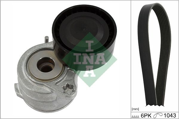 INA V-ribbed belt set Check alternator freewheel clutch & replace if necessary 529 0419 10 Serpentine belt kit,Auxiliary belt kit OPEL,PEUGEOT,TOYOTA
