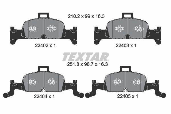 TEXTAR Brake pad set AUDI 2240201 4K0698151AB,4K0698151E,4K10698151AB 4K698151E,8W0698151AC,8W0698151AD,8W0698151AQ,8W0698151BB,8W0698151BC,8W0698151L