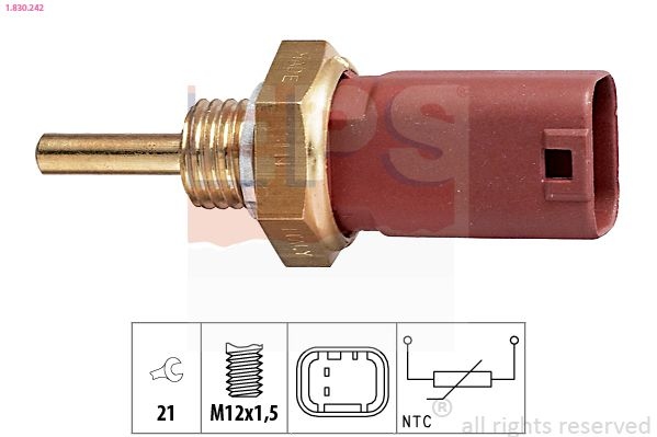 Sensor, coolant temperature Made in Italy - OE Equivalent 1.830.242 EPS Facet