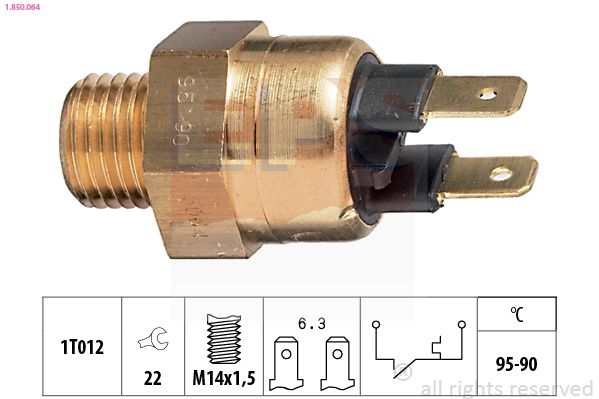 EPS Temperature Switch, radiator fan Made in Italy - OE Equivalent 1.850.064  OPEL,BMW,VOLVO,Omega A Limousine (V87),Omega A Caravan (V87)