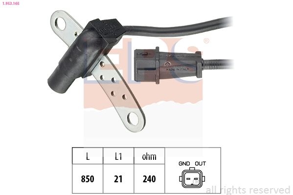 Sensor, crankshaft pulse Made in Italy - OE Equivalent 1.953.165 EPS Facet