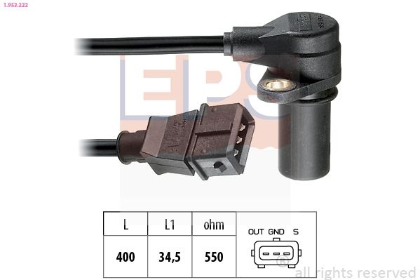 Sensor, crankshaft pulse Made in Italy - OE Equivalent 1.953.222 EPS Facet