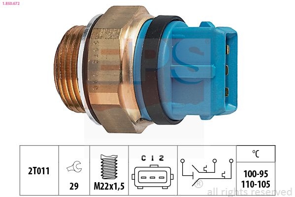 Temperature Switch, radiator fan Made in Italy - OE Equivalent 1..672 EPS Facet