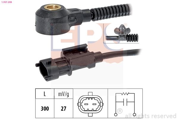 Knock Sensor Made in Italy - OE Equivalent 1.957.208 EPS Facet