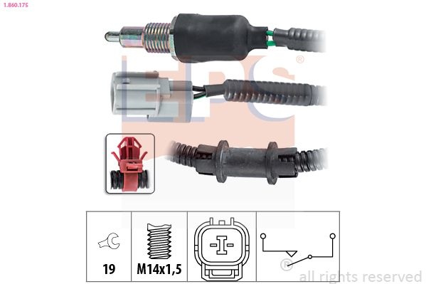 Switch, Reverse Light Made In Italy - OE Equivalent 1.860.175 EPS Facet