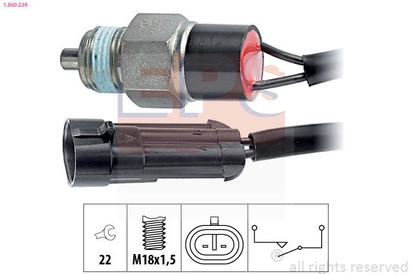 Switch, reverse light Made in Italy - OE Equivalent 1.860.239 EPS Facet