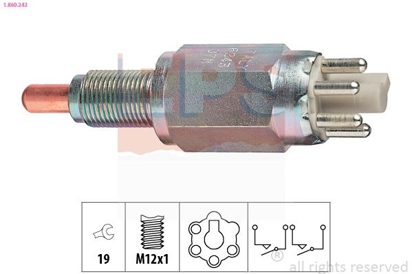 Switch, reverse light Made in Italy - OE Equivalent 1.860.243 EPS Facet