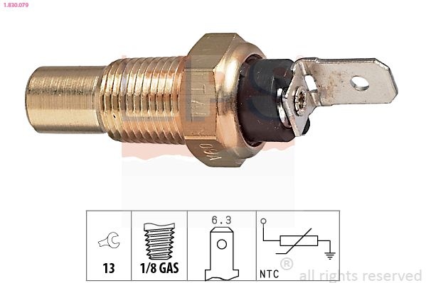 Sensor, coolant temperature Made in Italy - OE Equivalent 1.830.079 EPS Facet