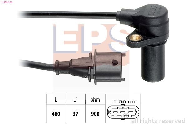 Sensor, crankshaft pulse Made in Italy - OE Equivalent 1.953.169 EPS Facet