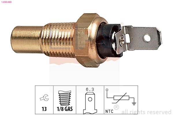 Sensor, coolant temperature Made in Italy - OE Equivalent 1.830.080 EPS Facet