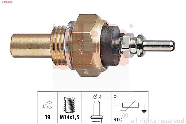 Sensor, coolant temperature Made in Italy - OE Equivalent 1.830.088 EPS Facet