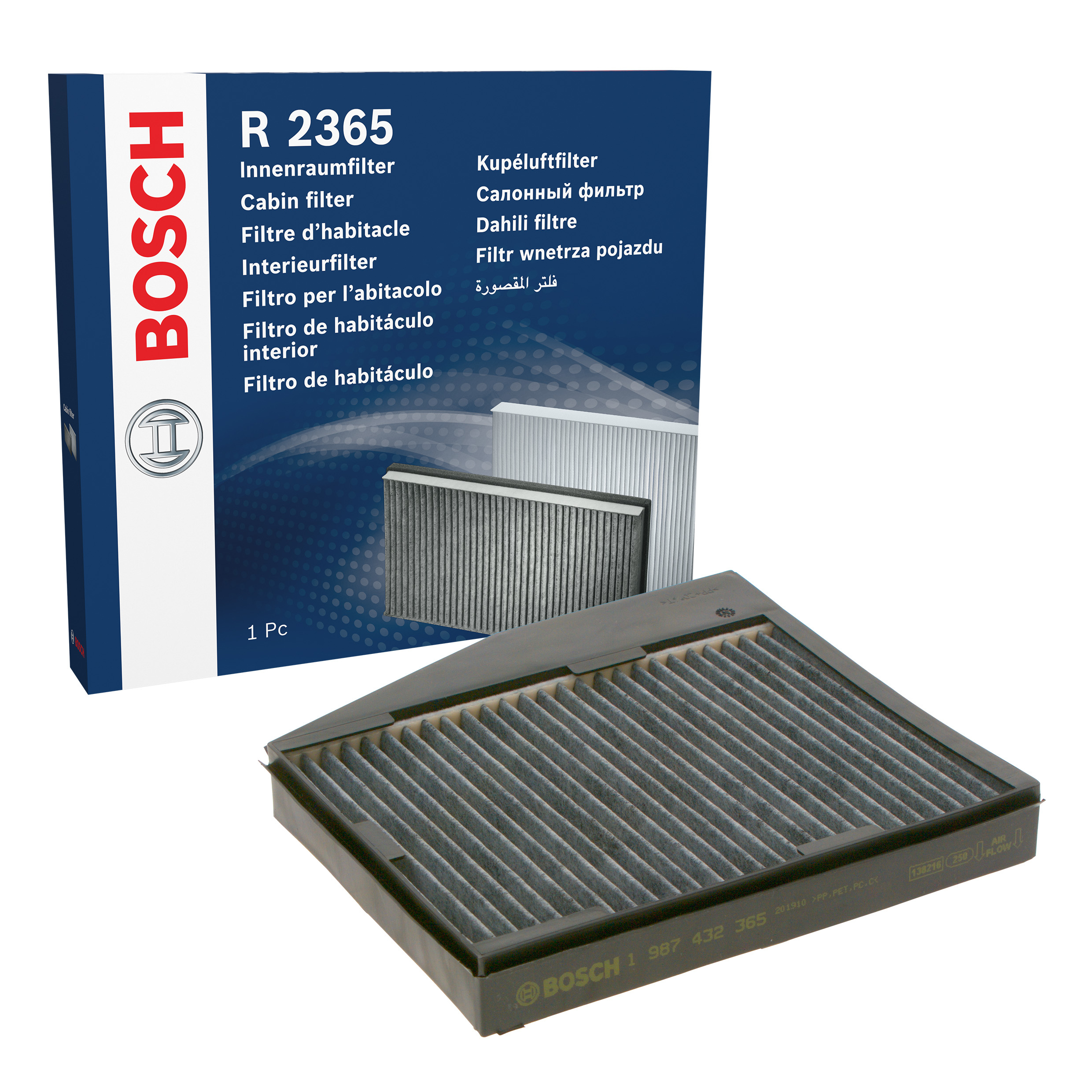 BOSCH Pollen filter Activated Carbon Filter 1 987 432 365 Filter, interior air,Cabin filter FIAT,LANCIA,PUNTO (188),Doblo Cargo (223_)