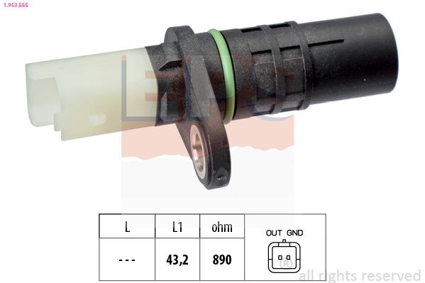 Sensor, crankshaft pulse Made in Italy - OE Equivalent 1953555 EPS Facet