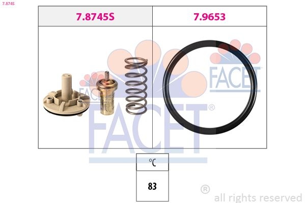 Thermostat, coolant Made in Italy - OE Equivalent 7.8745 Facet