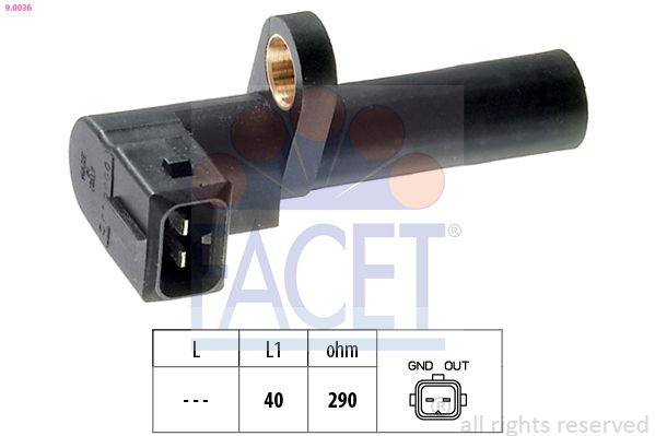 Sensor, crankshaft pulse Made in Italy - OE Equivalent 9.0036 Facet