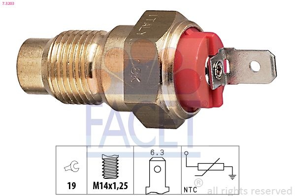 Sensor, coolant temperature Made in Italy - OE Equivalent 7.3203 Facet