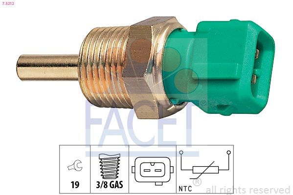 Sensor, coolant temperature Made in Italy - OE Equivalent 7.3212 Facet