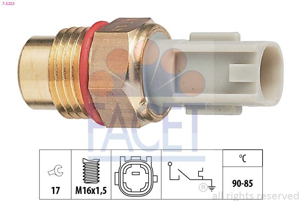 Temperature Switch, radiator fan Made in Italy - OE Equivalent 7.5223 Facet