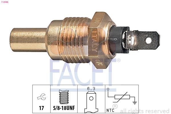 Sensor, coolant temperature Made in Italy - OE Equivalent 7.3046 Facet