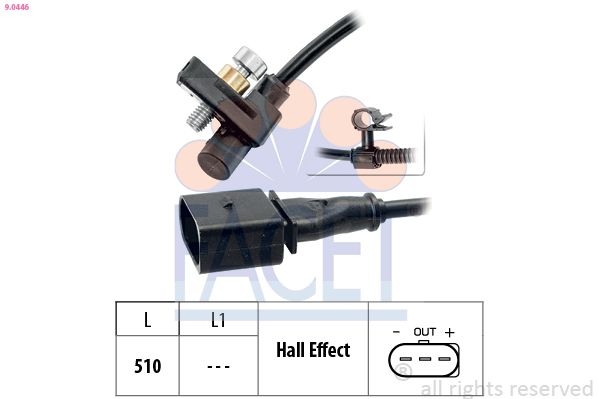 Sensor, crankshaft pulse Made in Italy - OE Equivalent 9.0446 Facet