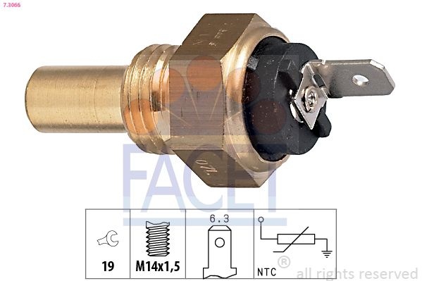 Sensor, coolant temperature Made in Italy - OE Equivalent 7.3066 Facet