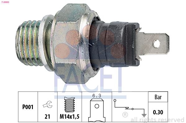 FACET Oil Pressure Switch VW,FIAT,SEAT 7.0000 60593847,60805536,60807764 Oil Pressure Sensor,Oil Pressure Sender EPS1800000,KW500000,4133922,4249594
