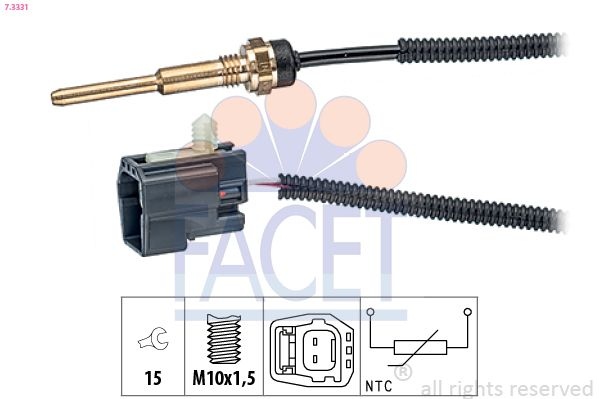 Sensor, coolant temperature Made in Italy - OE Equivalent 7.3331 Facet