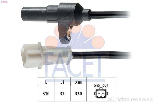 Sensor, Crankshaft Pulse Made In Italy - OE Equivalent 9.0142 Facet