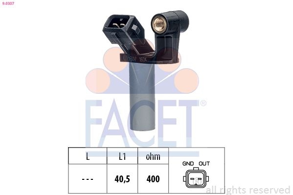 Sensor, crankshaft pulse Made in Italy - OE Equivalent 9.0307 Facet