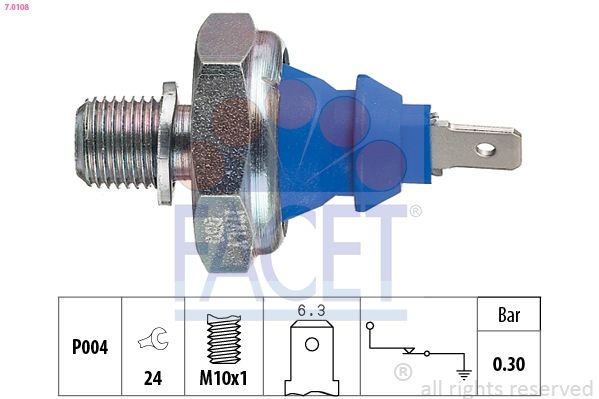 FACET Oil Pressure Switch VW,AUDI,MERCEDES-BENZ 7.0108 021919081C,028919081D,028919081H Oil Pressure Sensor,Oil Pressure Sender 056919081C,EPS1800108