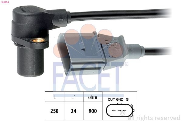 Sensor, crankshaft pulse Made in Italy - OE Equivalent 9.0254 Facet