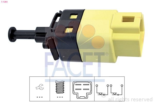 Brake Light Switch Made in Italy - OE Equivalent 7.1264 Facet