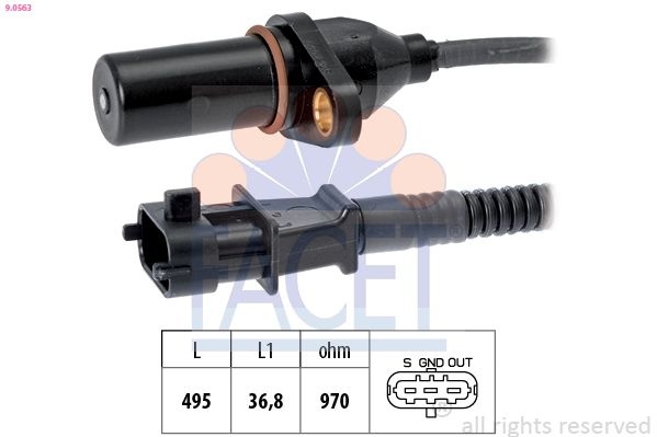 Sensor, crankshaft pulse Made in Italy - OE Equivalent 9.0563 Facet